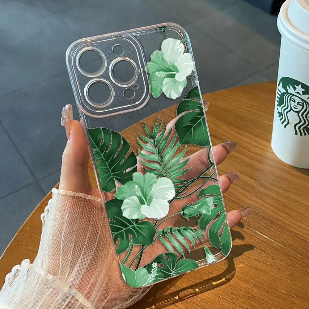 

Pretty Leaves Flower Clear Phone Case For Redmi K40 K60 15C 14C 13C 13 12 12C 10 10C 10X 10A 9 9C 9T 9A 8 7 A1 A2 A3 A5 Shell