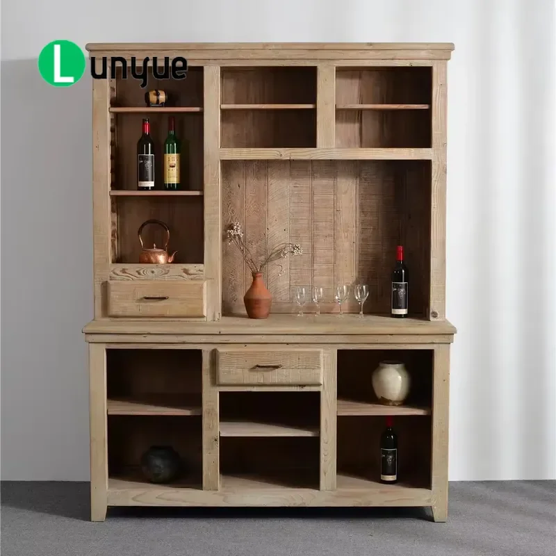 Antique Wood Cabinet Country Style Recycled Wood Storage Furniture Vintage Home Decor Living Room Bedroom Dresser Wholesale