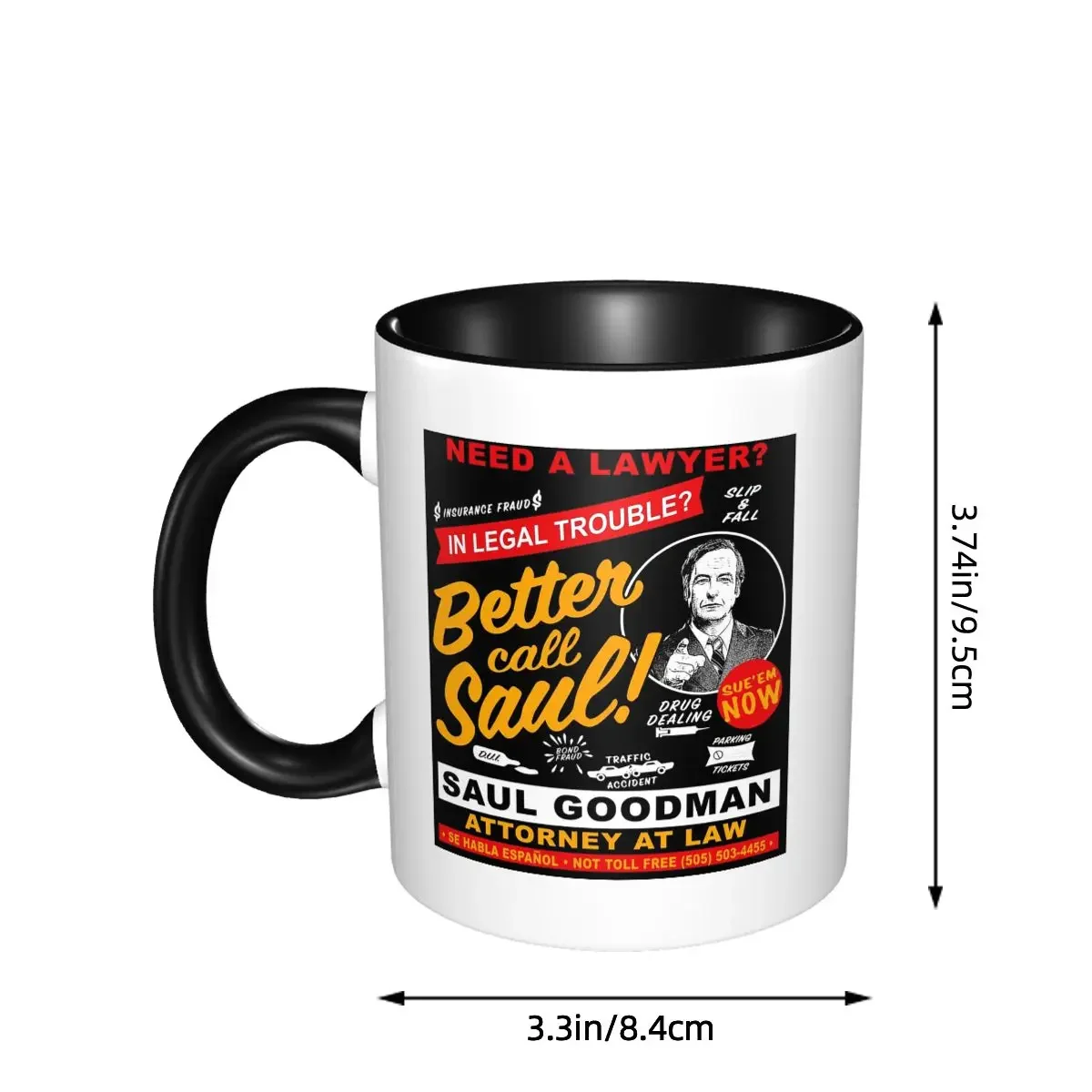 Better Call Saul Saul Goodman Mug Funny Ceramic Coffee Cups Tea Mugs Milk Cup Drinkware Gifts for Friends