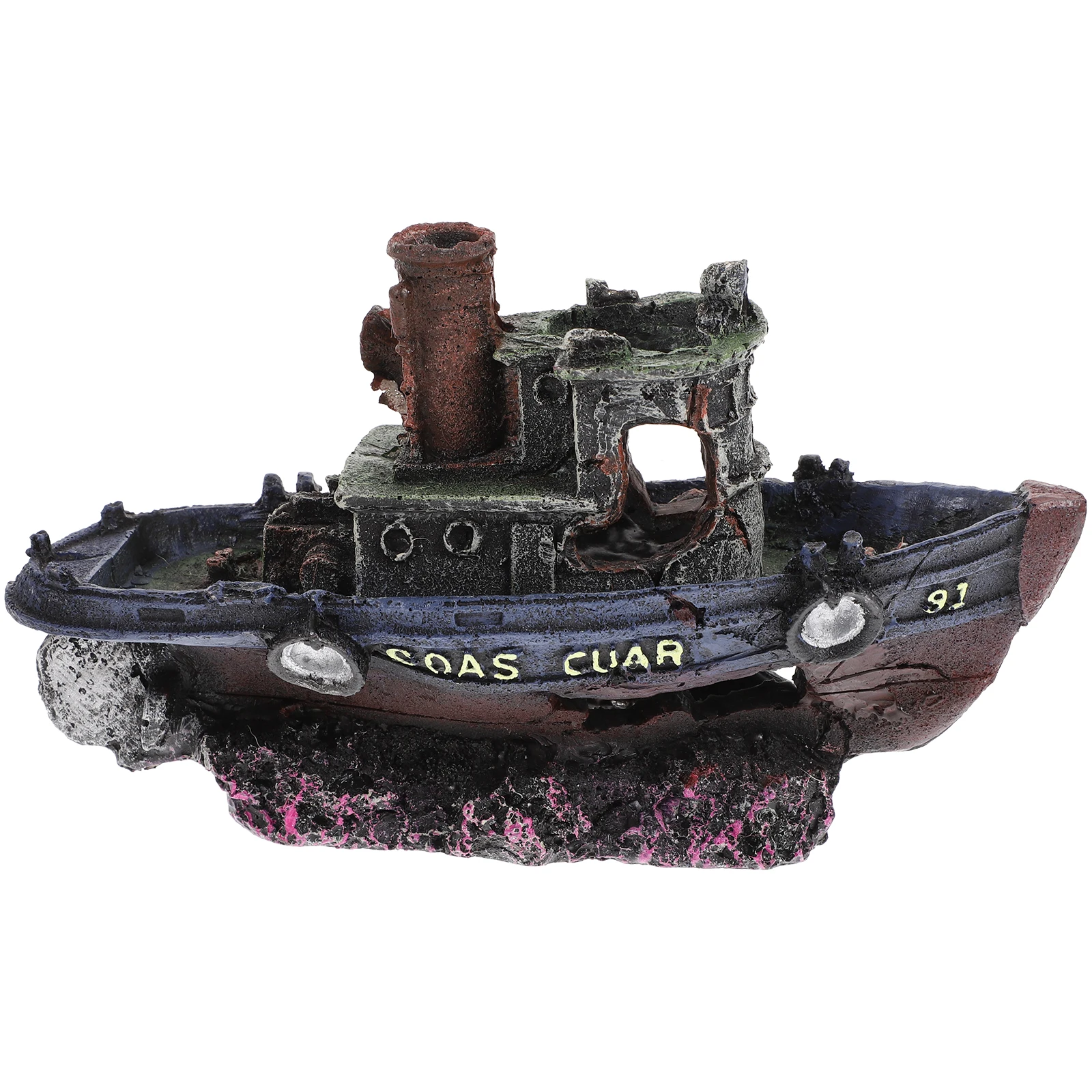

Decorative Boat Aquarium Cave Ornaments Turtle Tank Fish Decorations Landscaping Rock Shelter Scenery Pet Supplies