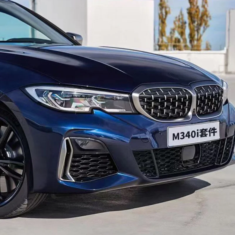 

Подходит для BMW новой серии 3, G20 G28, модифицированная рамка противотуманных фар на гриле Persimmon Grey Black M340, рамка противотуманных фар на гриле