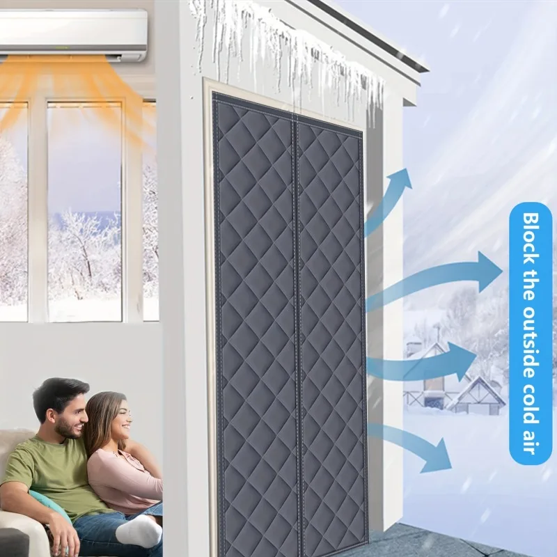 Magnetic Insulated Door Curtain with Thickened Oxford Cloth for Waterproofing in Winter