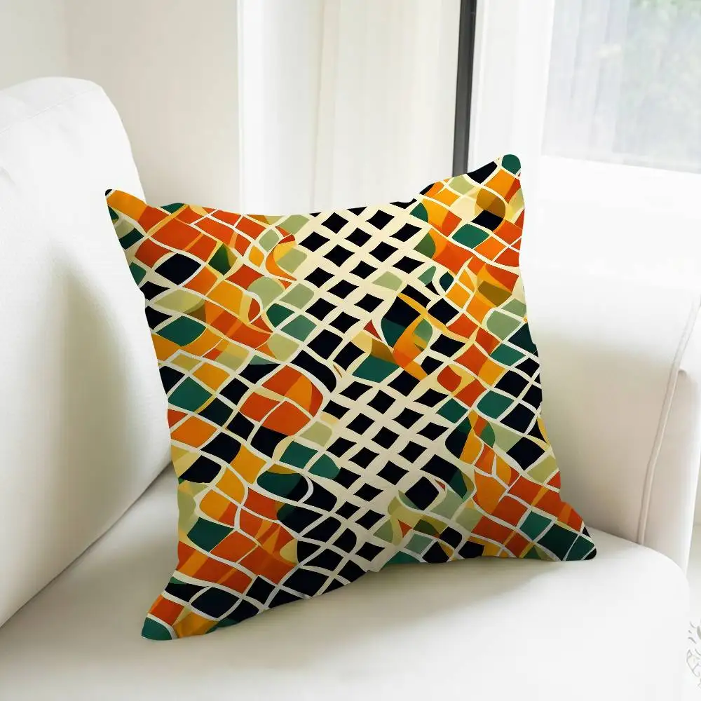 تصميم هندسي ملون غطاء وسادة شخصي لغرفة نوم الأطفال وديكور الحفلات البرية كيس وسادة هدية عيد ميلاد للأطفال