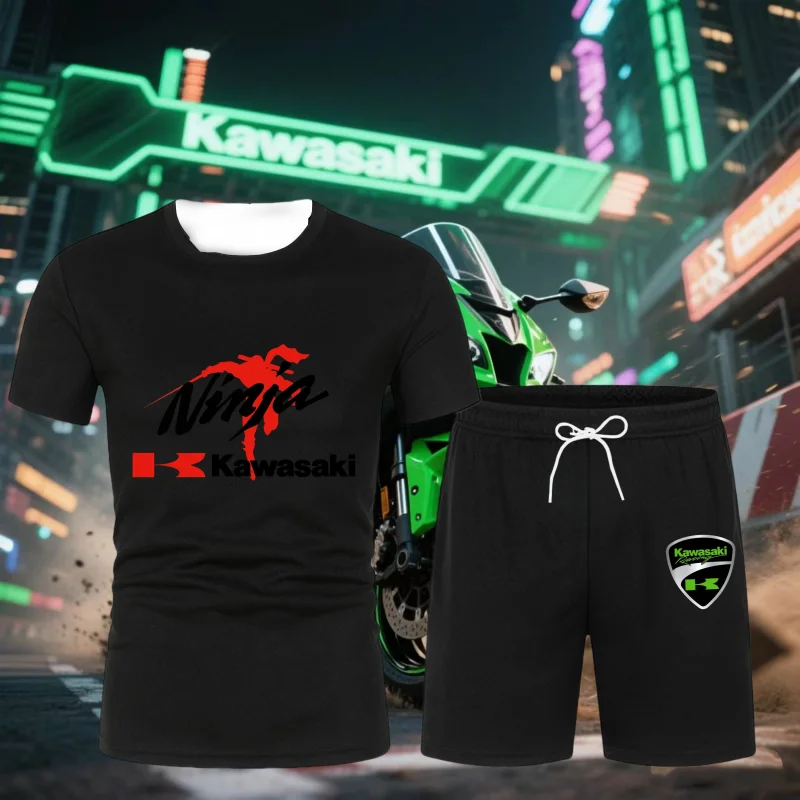 

Kawasaki Summer Hot Selling Quick Drying Breathable Shorts Short Sleeve Set Summer Thin Outdoor Cycling Comfortable Short Set