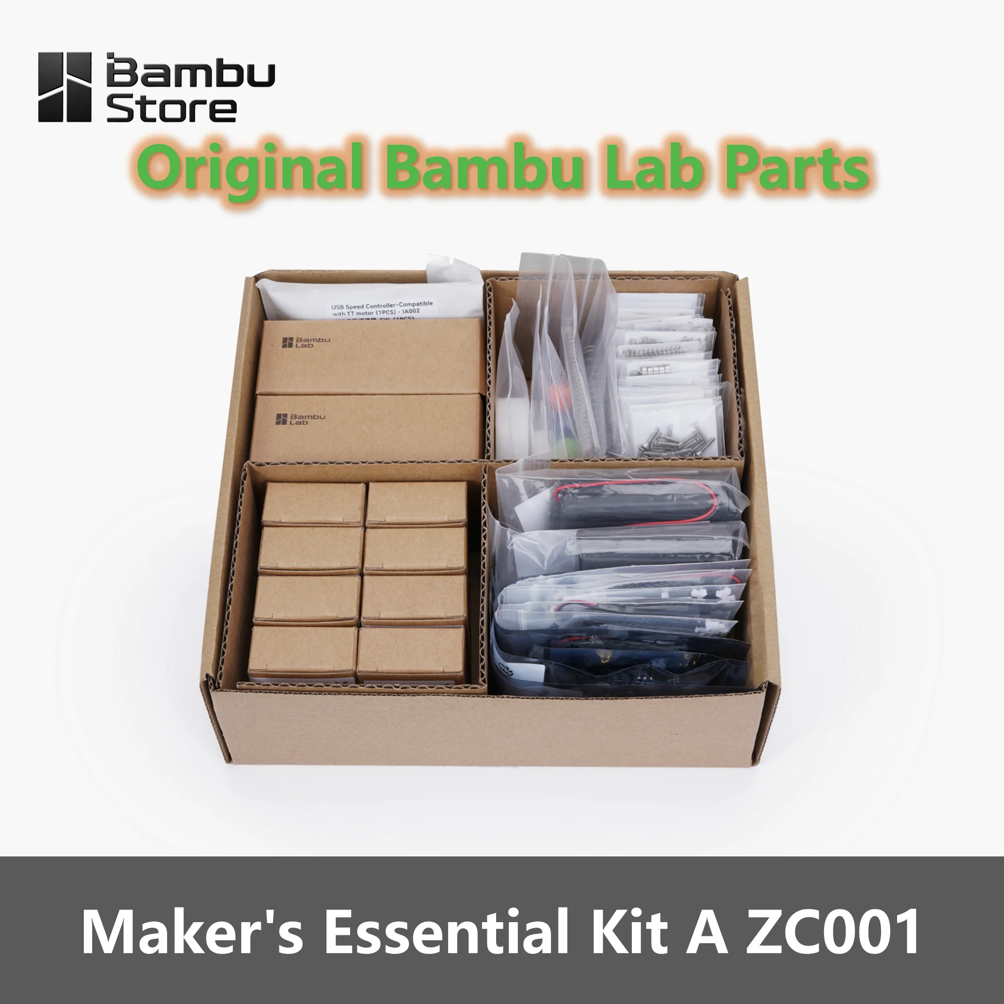 Original Bambu Lab Maker's Essential Kit A ZC001, MakerWorld Standard Parts Set for DIY Creative Model Building 3D Printer Parts