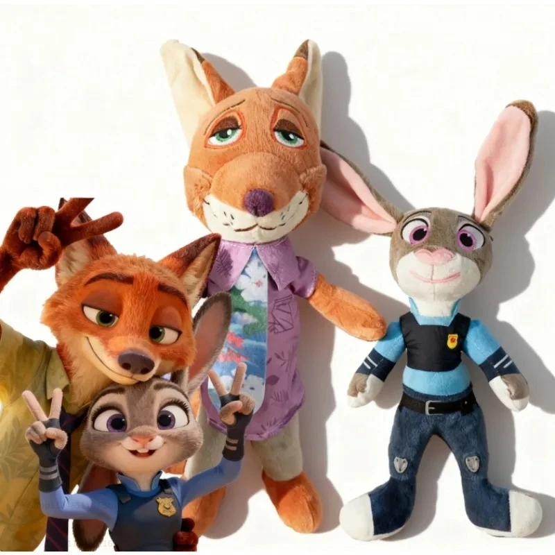 Disney Zootopia Character Nick Wilde Judy Hopps Cartoon Cute Toy Doll Model Birthday Christmas Gift for Children Friends