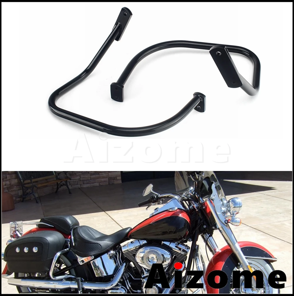 

7/8" 22mm Motorcycle Saddlebag Guard Crash Bar Steel Saddle Bags Mounting Brackets for Harley Softail Deluxe FLSTN 2005-2017