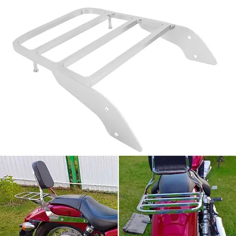 Motorcycle Solo Seat Sissy Bar Rear Luggage Rack For Honda Shadow Spirit VT750DC VT400 VT600 VT1100 VF250 VF750
