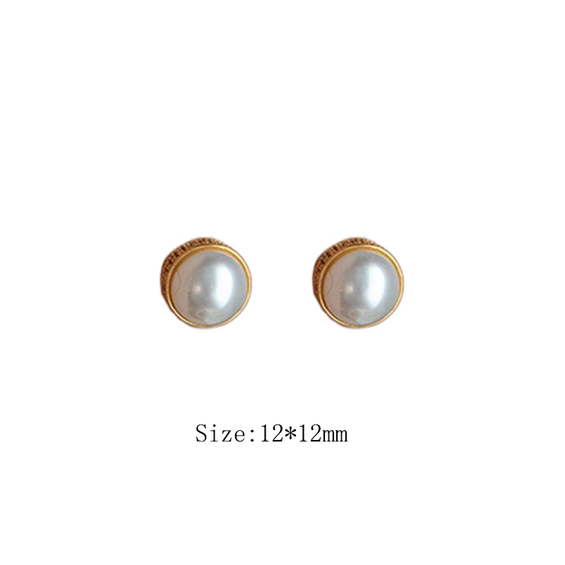 جديد أربعة مواسم موضة رائعة ريترو النحاس تقليد اللؤلؤ الزركون أسطواني أقراط المرأة عطلة مأدبة مجوهرات #6