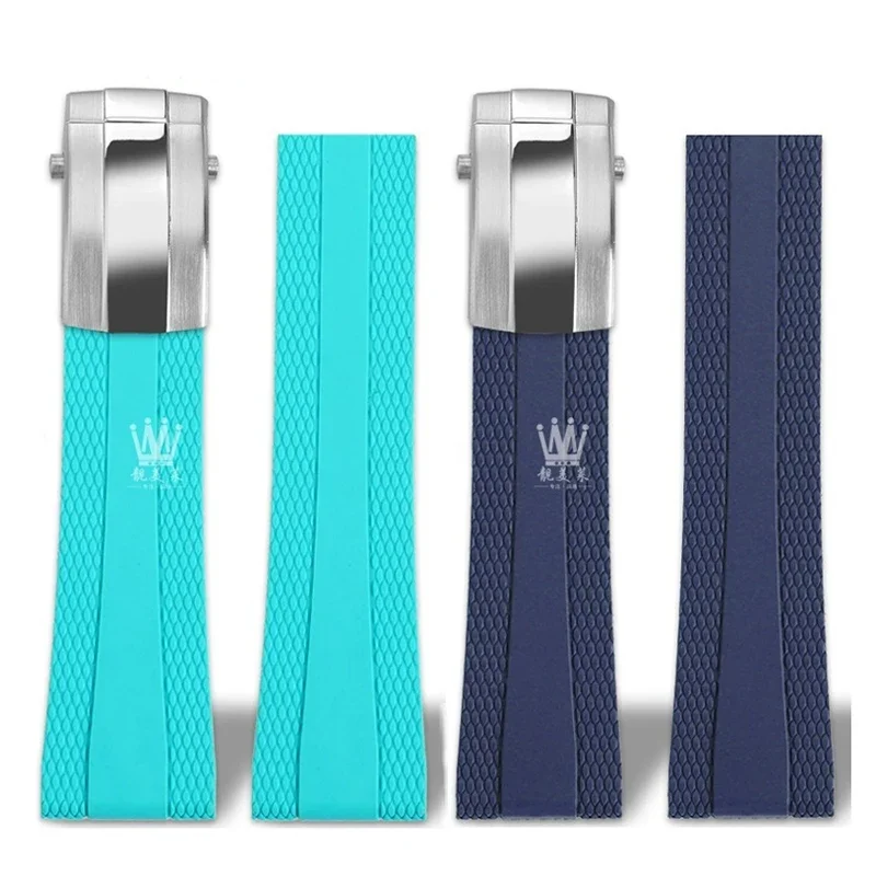 For Breitling Watch Avengers Soft Rubber Strap B01 A17376211 New Super Ocean Watch Band Folding Buckle Wristband 22x18mm