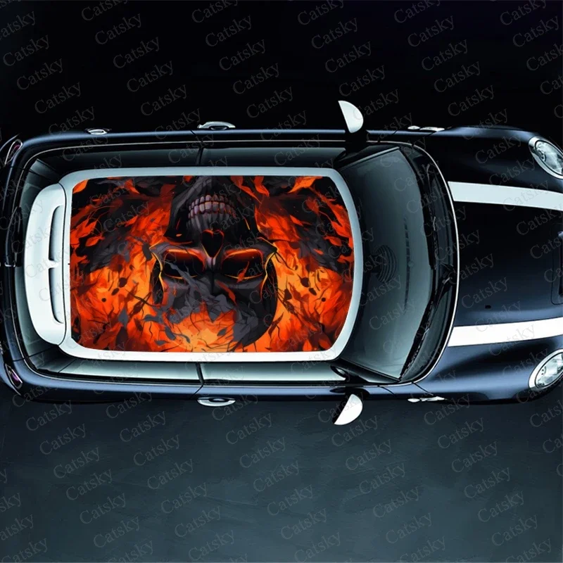 Horror skull Car sticker decal roof sunroof decorative sticker vinyl film itache universal SUV car sticker decal
