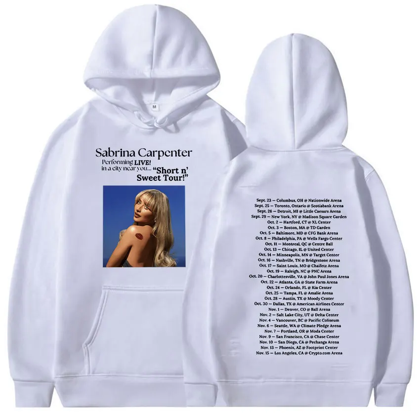 2024 Sabrina Carpenter Short N\' Sweet Tour Hoodie Men Women Retro Fashion Trending Sweatshirt Fleece Pullover Oversized Clothing