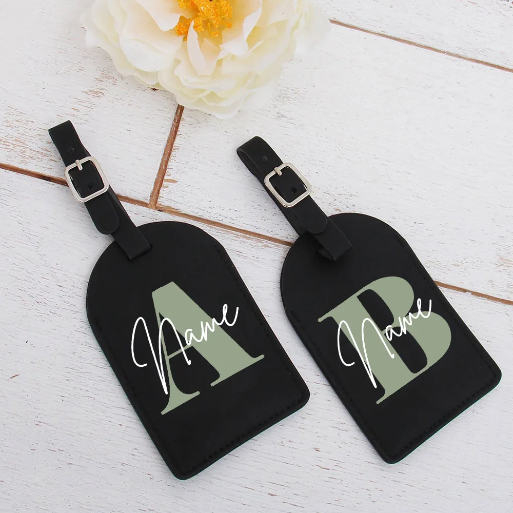 

Personalized PU Luggage Tag Letter with Name Suitcase Label Baggage Tags Travel Accessorie Wedding Birthday Travel Gift