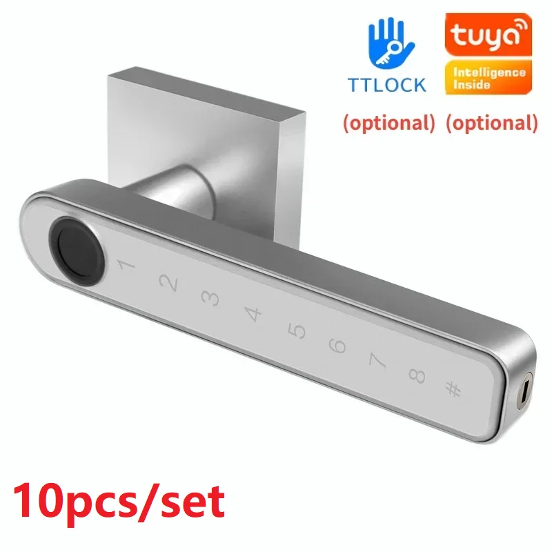 

10pcs/set Smart Door Lock Fingerprint Locks Password Electronic Door Lock Biometric Fingerprint Code Key APP Remote Unlock