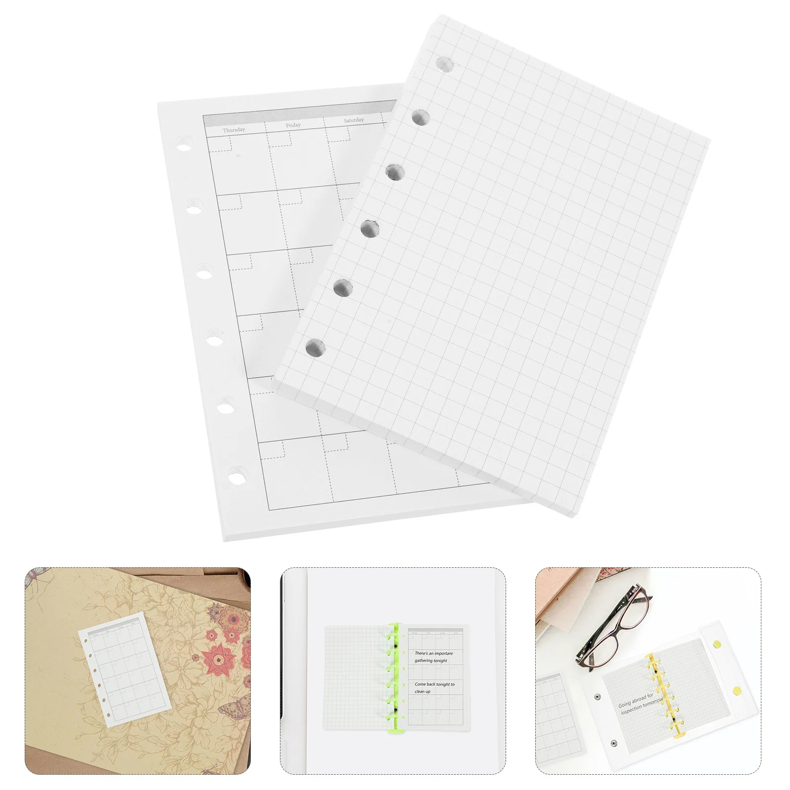 4Pcs Mini Binder Notebooks Portable Loose-Leaf Notepad Small Notebook Creative Scrapbook for Students Office School