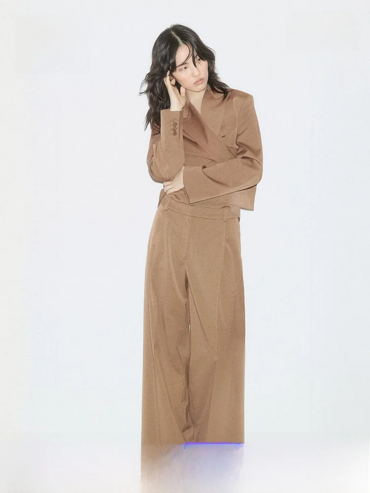 

H&M Women's Spring Trousers 2880 Polyester Viscose Wool Spandex Blend Formal Pants Comfortable Fit Summer Collection