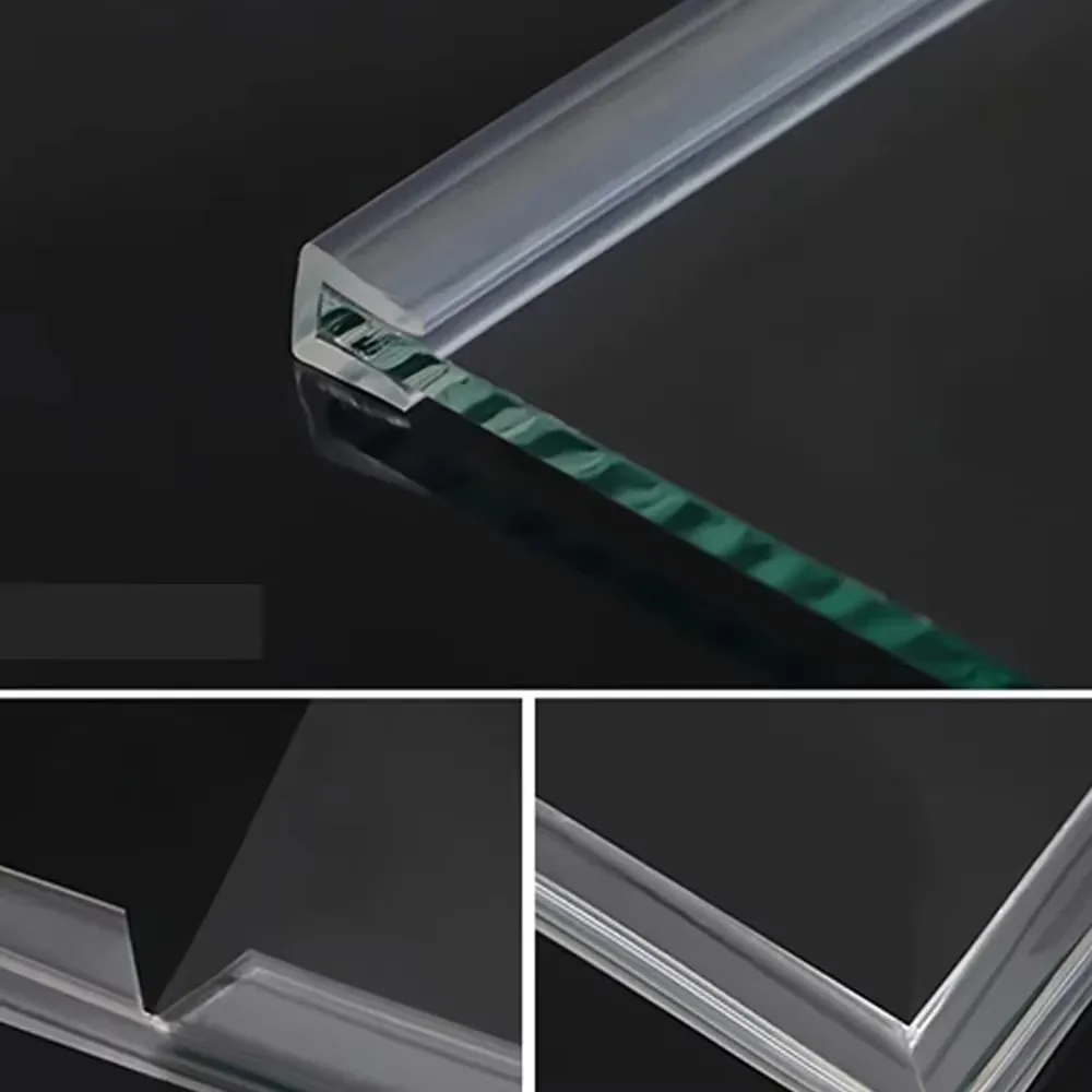 Bande d'étanchéité transparente en forme de U, rainure de 1 à 3 mètres, 2mm-33mm, pour bordure en caoutchouc, bouclier de protection pour porte de douche, verre et métal