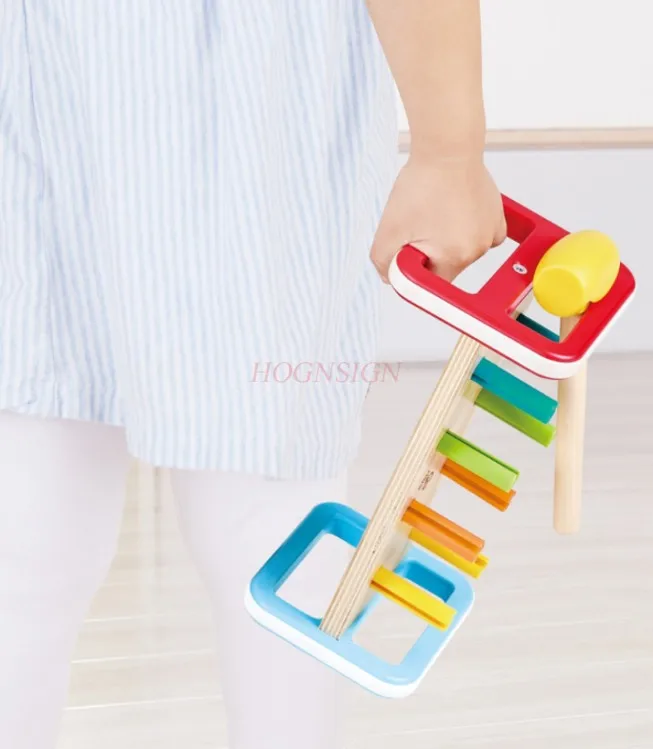Arco-íris batendo mesa batendo mouse à terra pequeno martelo batendo, empilhar, presente, brinquedo de quebra-cabeça infantil