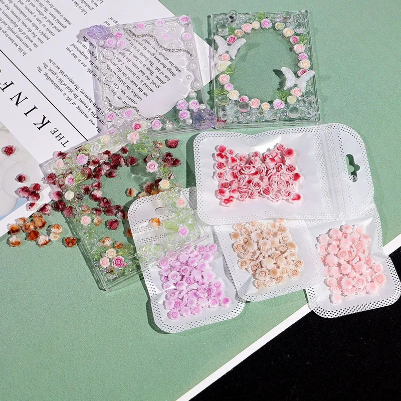 

Best Mini smudged camellia mixed resin flowers diy handmade Spring flower card brick decoration photo card