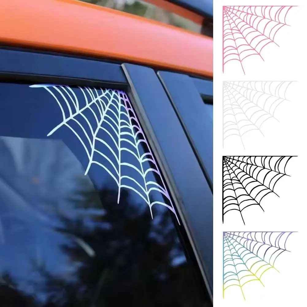 Spider Web Car Stickers Gothic Auto Mirror Decals for Windows & Body Waterproof Car Styling Accessories 1PC
