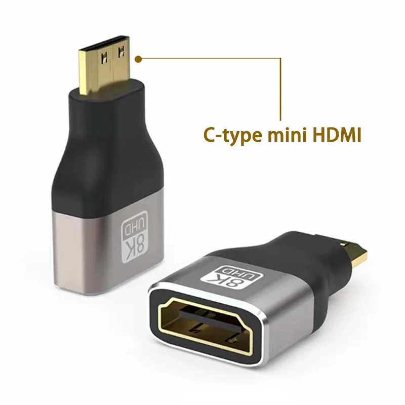 1pc Micro HDMI Adapter 8K 60Hz 4K 120Hz Mini HDMI Male to HDMI 2.1 Female Converter For Sony Prjector Camera Mini HDMI Extension