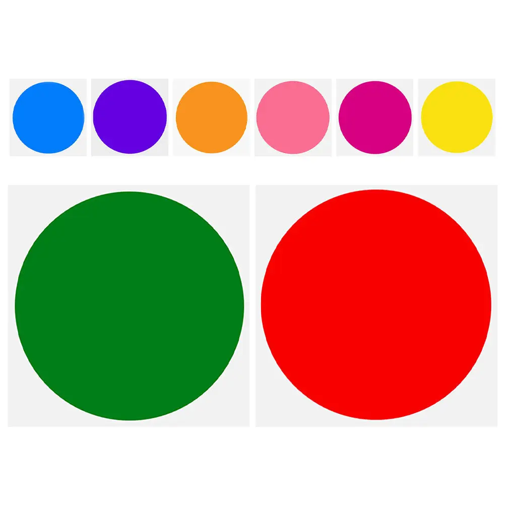 1Set Bright Colored Floor Dot Stickers Self-Adhesive Round Circle Markers for Classroom Line Up Spot Positioning Indoor Outdoor