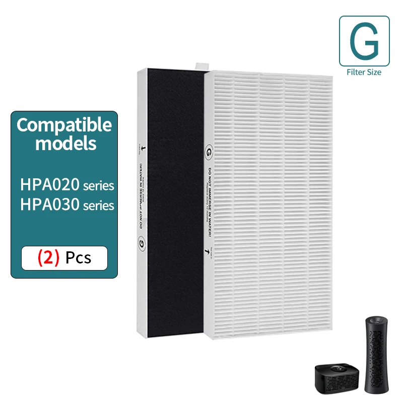 HRF-G Replacement Filter,Compatible with Honeywell HPA020B HPA020 & HPA030B HPA030 & HPA075/080 Series Air Purifier,2 Pack