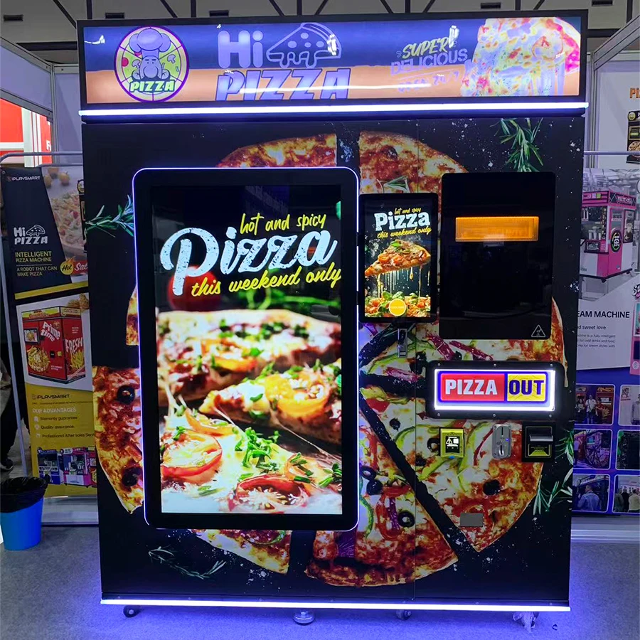 Customized Commercial Smart Pizza Vending Machine With Unmanned AI Camera Payment System Cloud-Based Management Wi-Fi/5G Remote