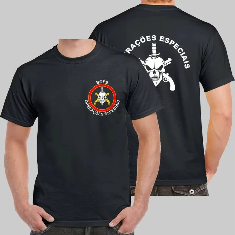 Brazil BOPE Tropa De Elite Special Battalion T-Shirt  Cotton O-Neck Short Sleeve Casual Mens T-shirt