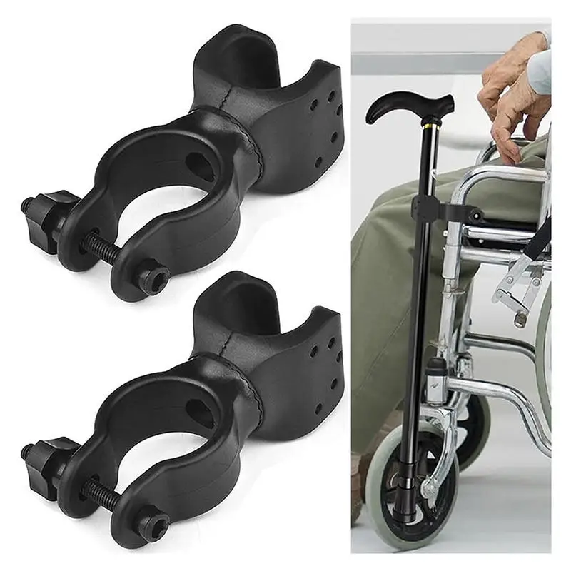 Electric Manual Wheelchair Crutch Clip Holder Elderly Commuting Car Accessories Degree Adjustable Rubber Health Care New