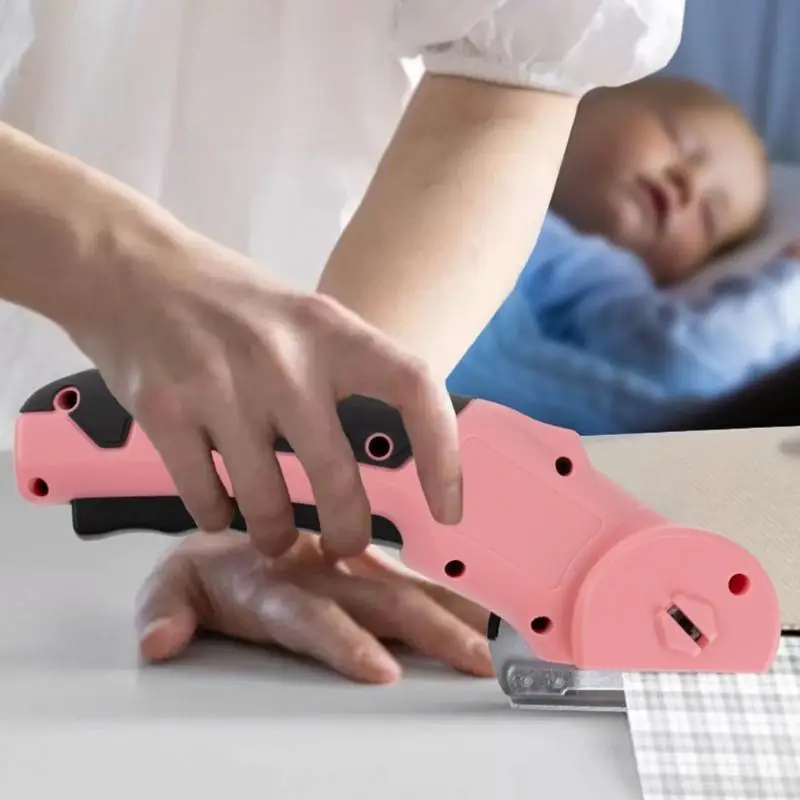 Cordless Electric Fabric Scissors With 1500mAh Battery LED Light Rechargeable Cutter For Cloth Leather Paper Cutting D2RD