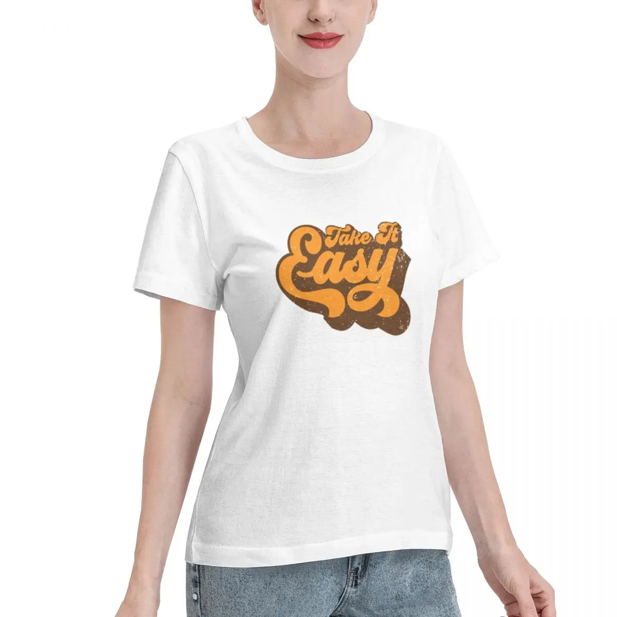 Wardrobe Essential Take It Easy Women's T-shirt Harajuku Ladies Tee