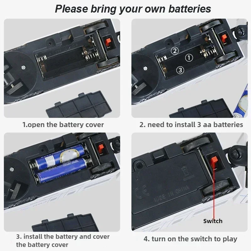 أطفال DIY محاكاة عالية السرعة لعبة قطار السكك الحديدية سيارة كهربائية ضوء الصوت نموذج قطار ألعاب تعليمية للبنين بنات هدية