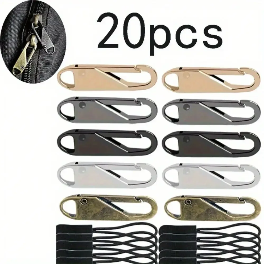 20pcs Zipper sewing Pull Replacement Detachable Zipper Pull Tabs For Luggage Clothing Jackets Backpacks Boots Purse Handbag Coat
