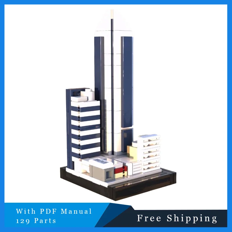 

129 шт., современные небоскребы с видом на улицу, модульные строительные блоки, креативный известный стиль, модель городской дом, кирпичи, игрушки для мальчиков, подарки