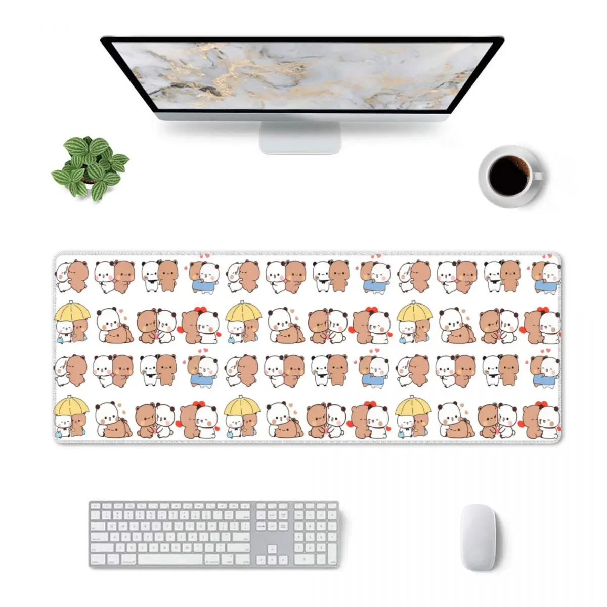 Large Mouse Pad Bubu Dudu Bear And Panda Gamer PC Laptop Mats Keyboard Carpet Computer Gaming Office Accessories Desk Mat
