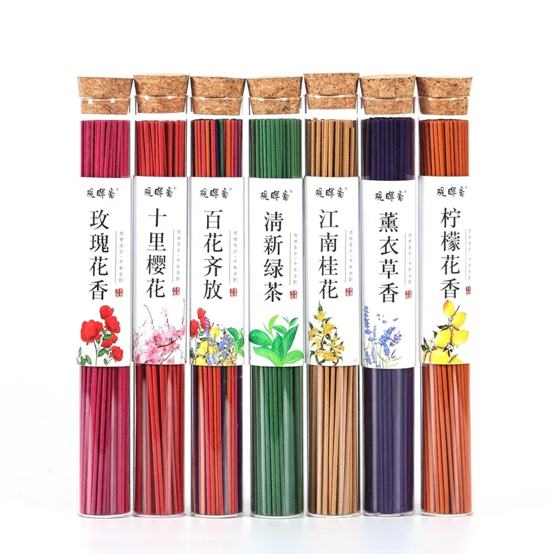 

120Pcs Natural Sandalwood Incense Sticks Home Incense Stick Aroma Blessing Ceremony Pray Buddha Incense Lavender Green Tea Rose