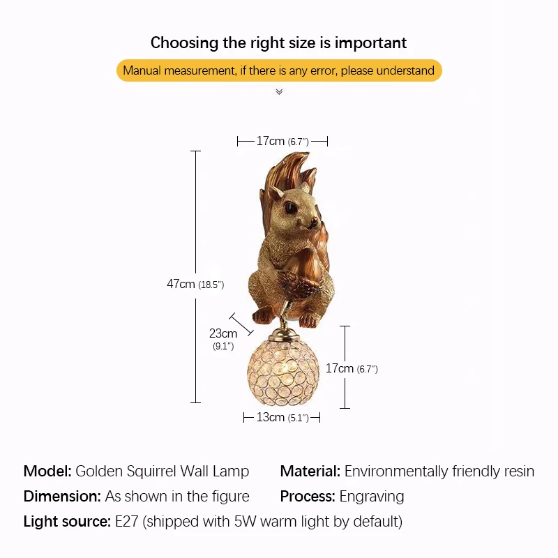 ULANI 모던 송진 LED 벽 램프, 실내 창의적인 시뮬레이션 다람쥐 스콘스 조명, 가정 거실 침실 복도용