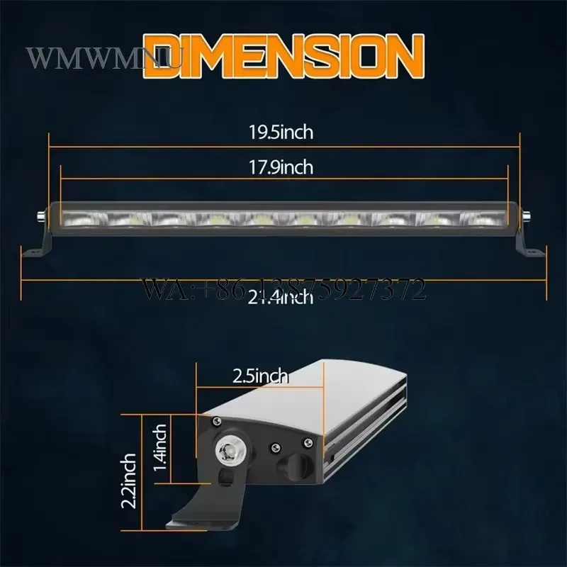 Wmwmnu for 20 Inch Grille Mount Amber or White Color Combo Beam 100W 4X4 Single Row Led Bar Light with Auto Wire Harness