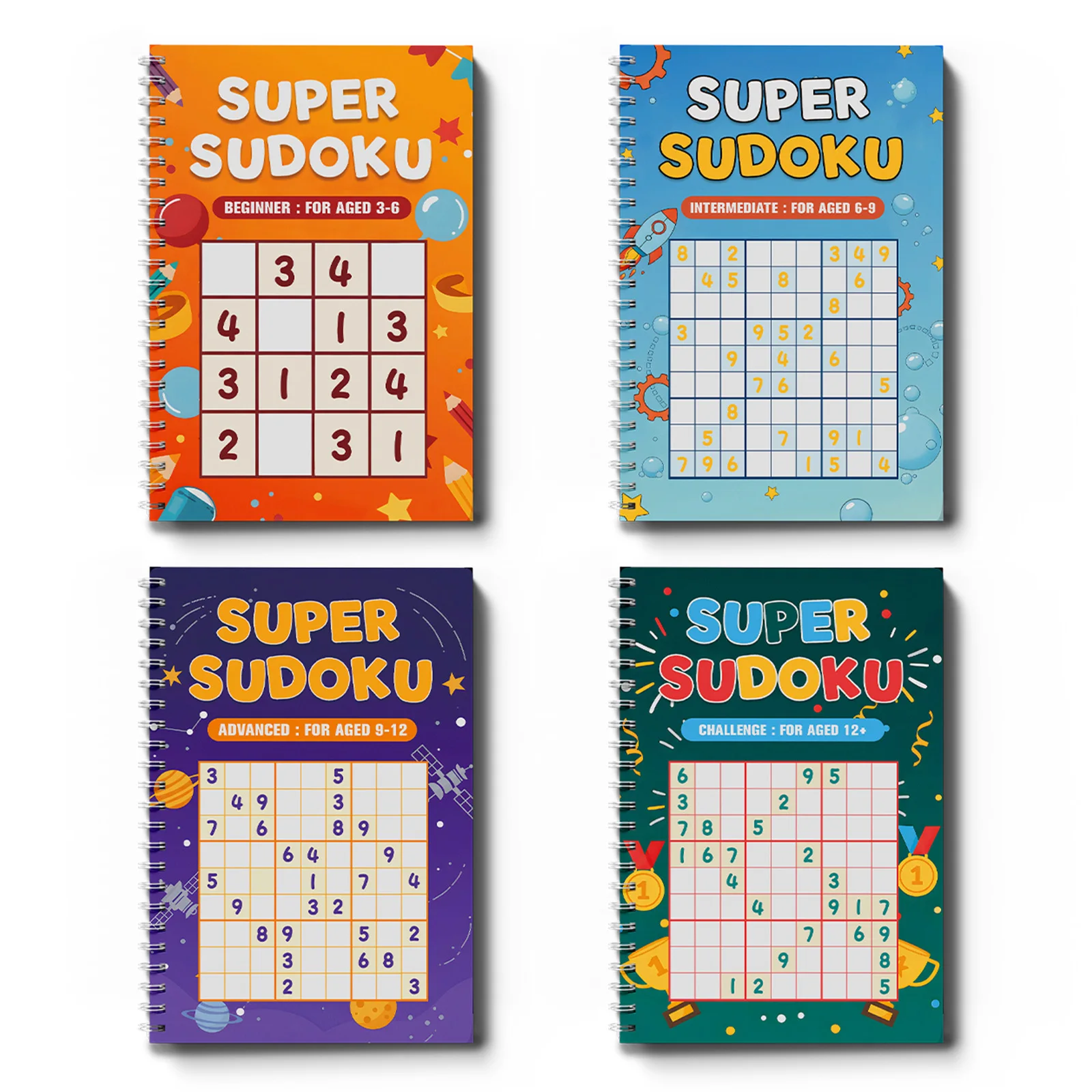 Kids Early Education Sudoku Puzzle Book, Brain Teaser Logic Game Workbook, Number Reasoning Training Book for Toddlers