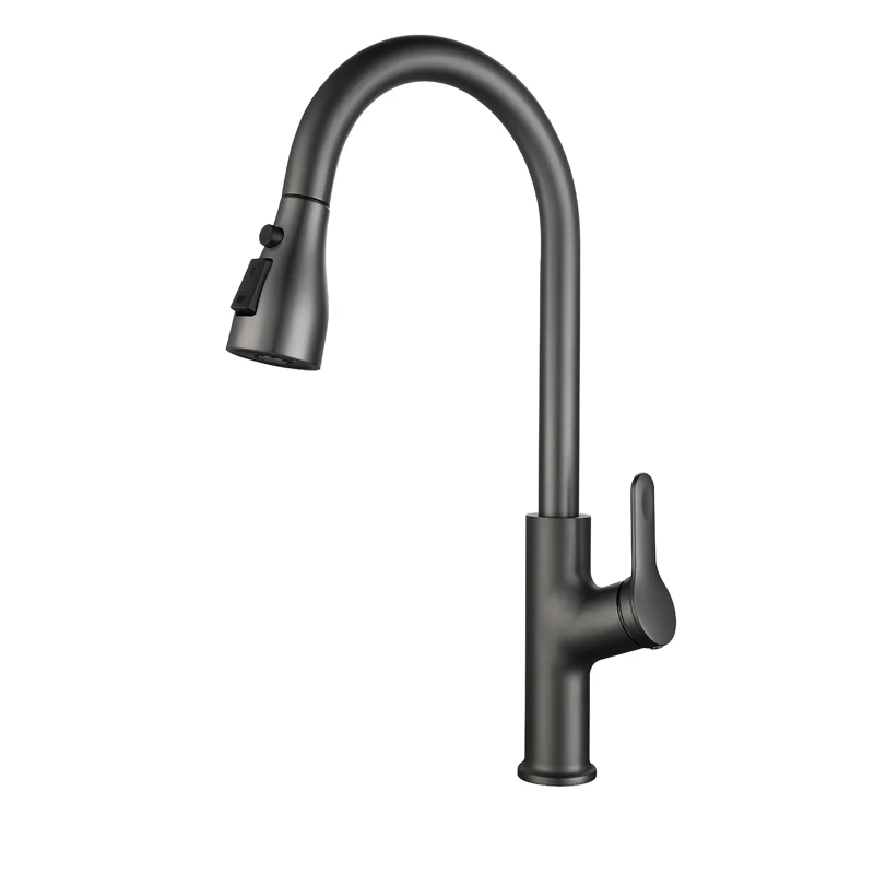 

Kitchen basin pull-out faucet sink faucet single handle high arc pull-out spout kitchen hot and cold water sink mixing faucet.