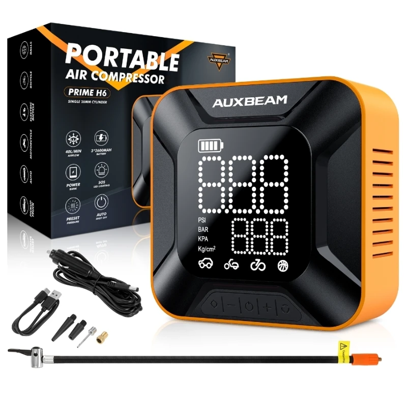 

150PSI 7800mAh Portable Car Air Compressor Electric Digital Display Tire Inflator Tyre Pump with Power Bank & Lighting Function