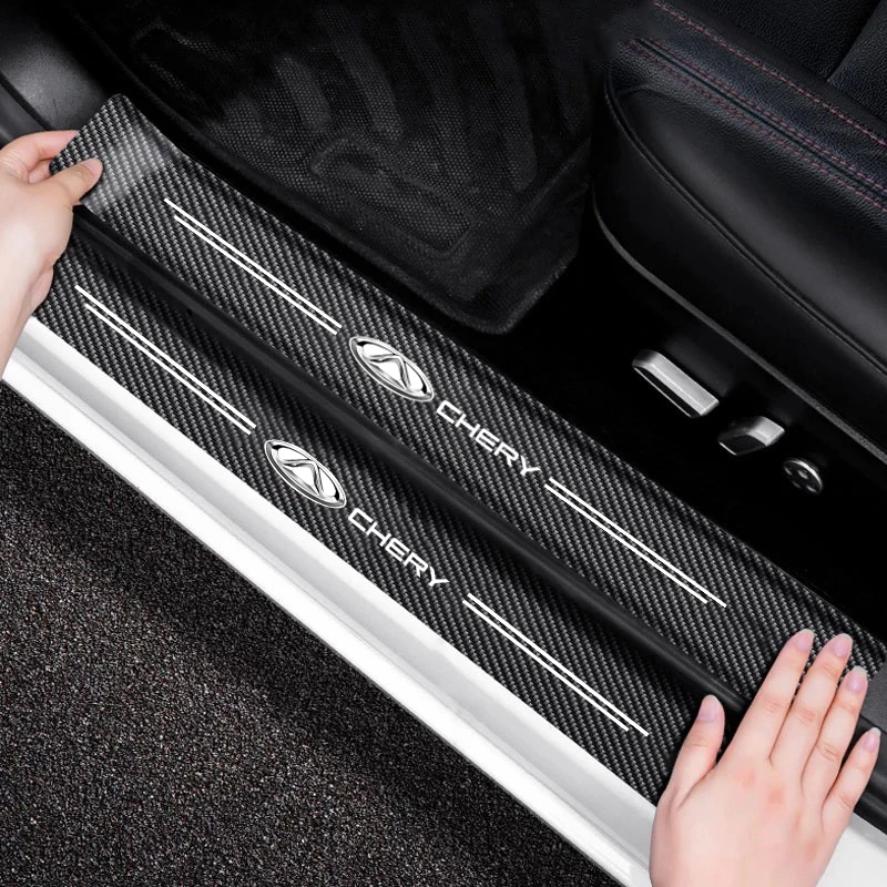 Protetor de soleira de porta de carro, 5 peças anti arranhões para Chery Omoda Tiggo 8 Pro Fulwin Arrizo QQ 5x X1 T11 Gx EQ7 Amuleto Fora IQ