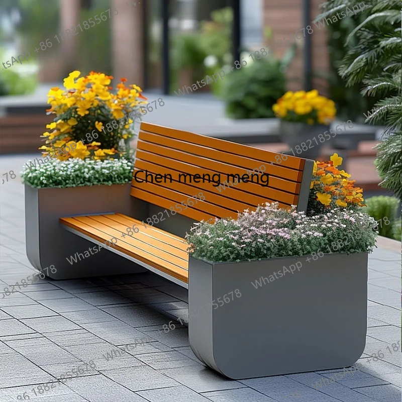 

Nordic Creative Garden Bench French Designer Outdoor Partition Planter Seat Leisure Area Balcony Furniture terraza muebles