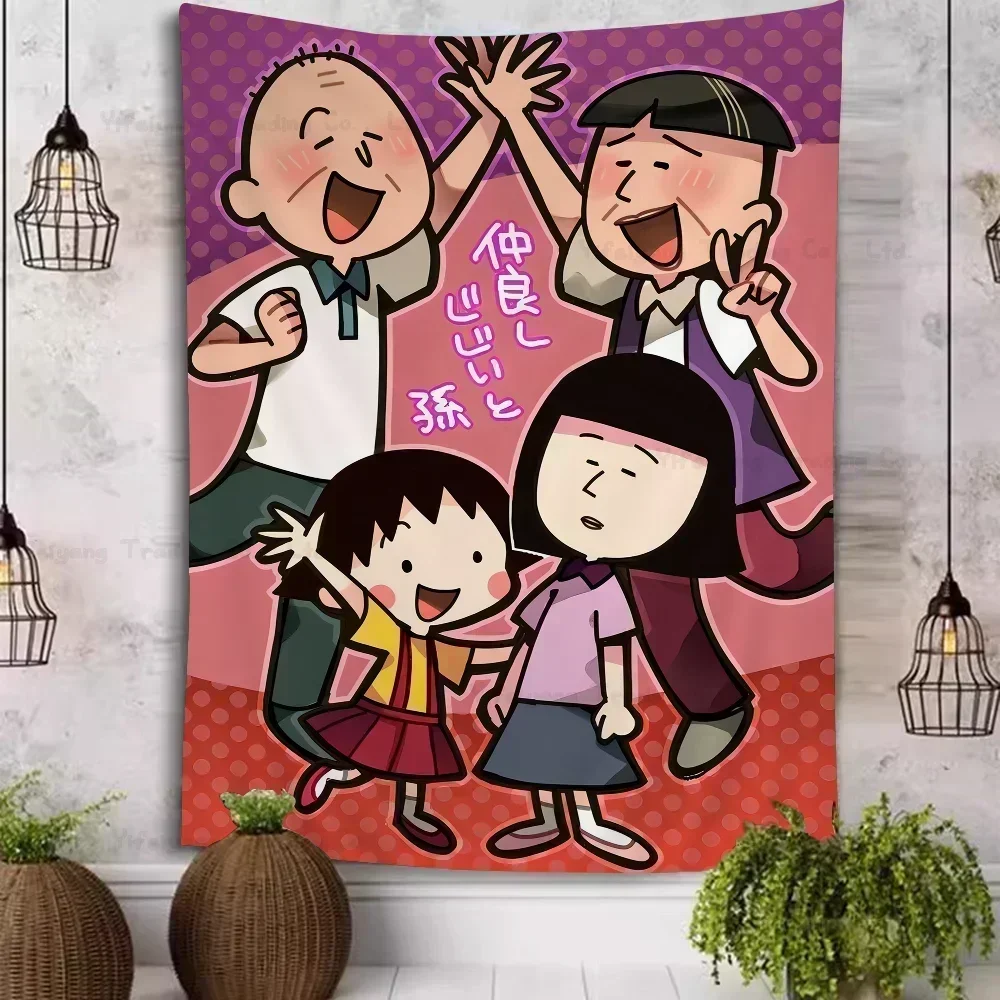 Chibi Maruko Chan Sakura Kyoko Cartoon Tapestry Bohemian Wall Tapestries Mandala Wall Hanging Sheets