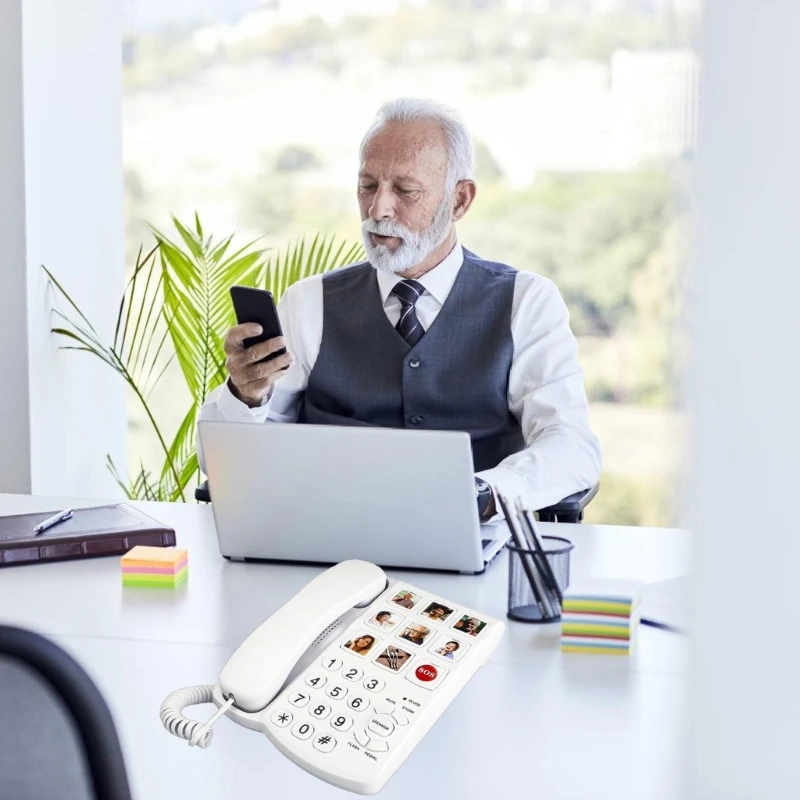 Y1UB Meredt landline telefont biss gomb Pulc Távbeszélő vel Műsorszám memória majd redial falra mountable számára seniors