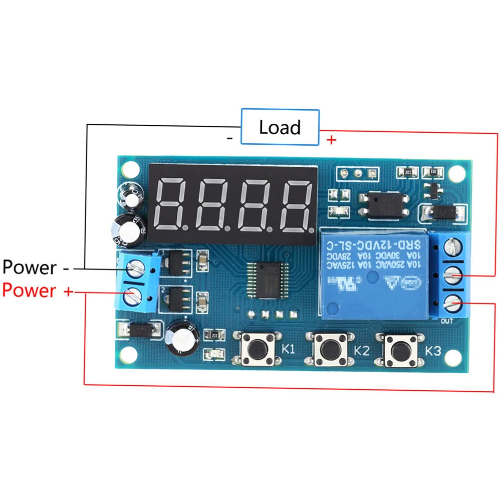 DC 5-30V AC 220V 10A Delay Time Module Switch Controller LED Digital Display YYA-1 Multifunction Relay Cycle Timer