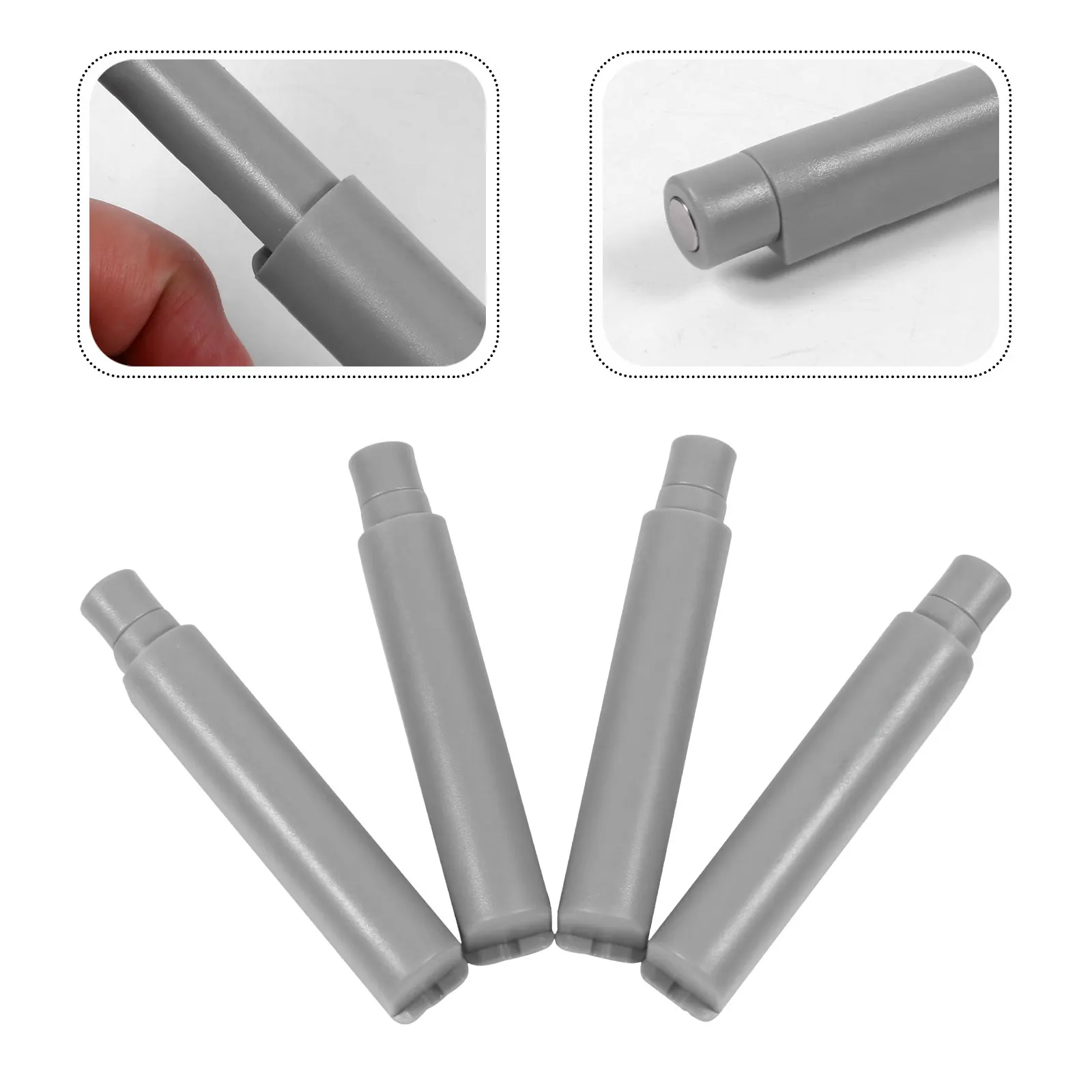 4Set Cabinet Latch Push to Close Latch Magnetic Door Catch for Cupboard Drawer Bookcase Closet Wine Rack Touch Operated ABS
