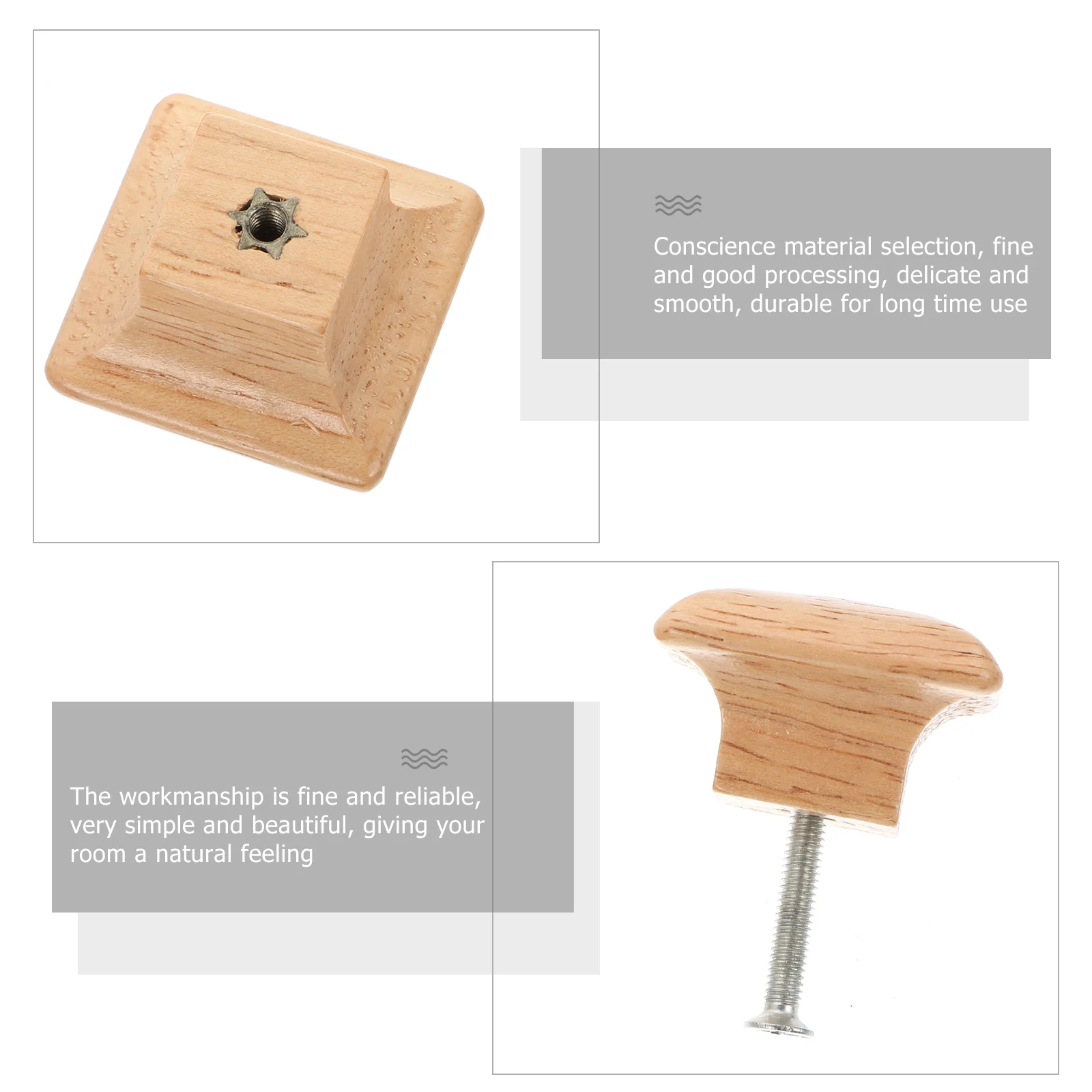 

10 Pcs Flat Top Unfinished Wooden Knobs Dresser Bathroom Cabinet Furniture Handles Khaki