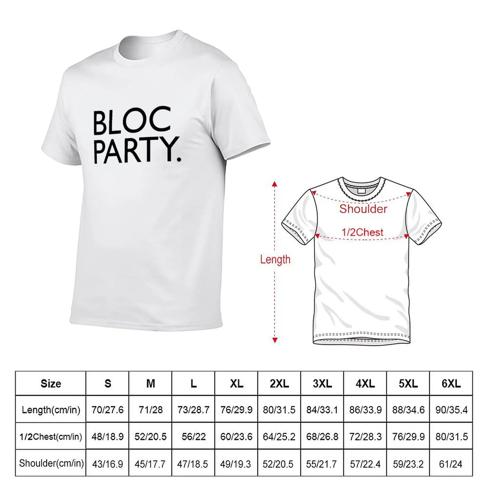 BLOC PARTY band logo black on white T-Shirt anime tshirt funny t shirts cotton T-Shirt